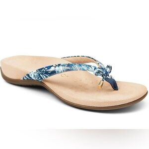 Vionic Blue and‎ Tan Patterned Sandals